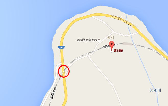 箸別駅付近の留萌本線の撮影地