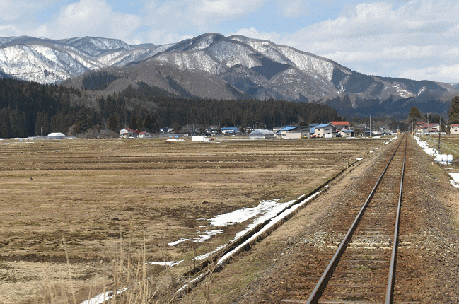 秋田内陸縦貫鉄道の西明寺～八津間の車窓