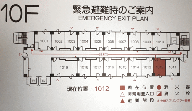 ホテルアルファワン鯖江の客室配置図