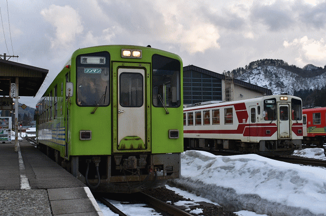 阿仁合駅で秋田内陸縦貫鉄道を撮影