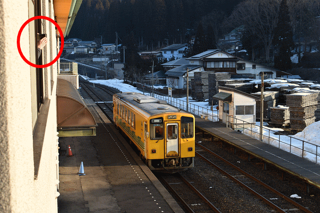 阿仁前田駅で秋田内陸縦貫鉄道の列車の撮影