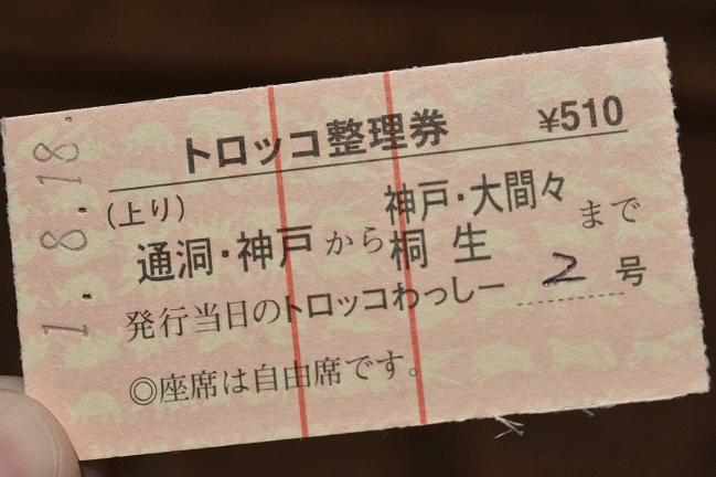 わたらせ渓谷鉄道のトロッコ整理券