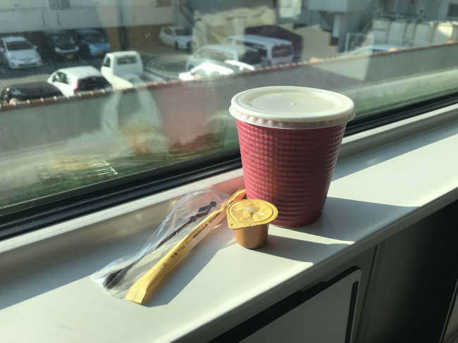 カシオペア紀行の車内販売で購入したホットコーヒー