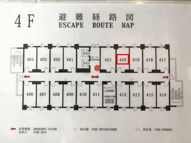 セントラルホテル伊万里の客室配置図