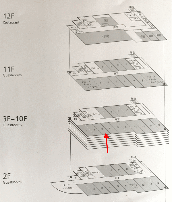 チサングランド長野の客室配置図