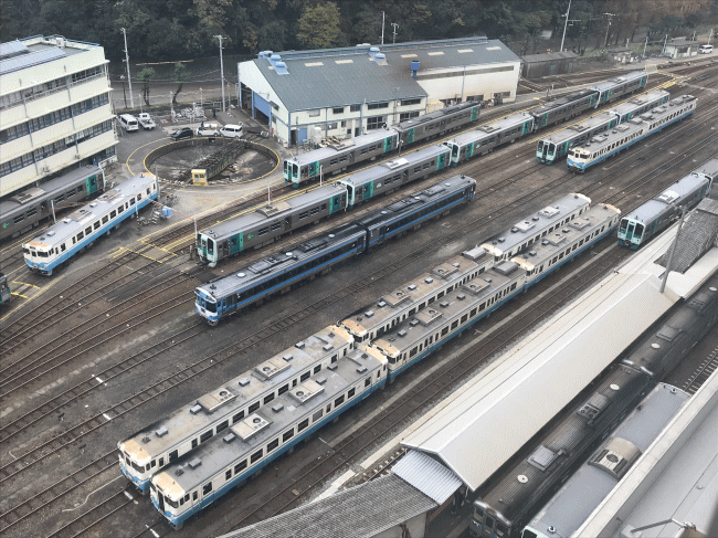 ホテルクレメント徳島から見た徳島運転所