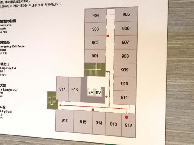 ドーミーイン三島の客室配置図