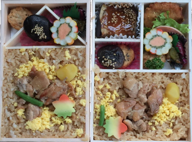 鶏めし弁当(大館駅)と特上鶏めし弁当の中身を比較