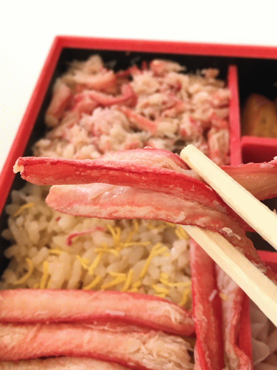 境港水揚げかにめしの沢山の蟹身