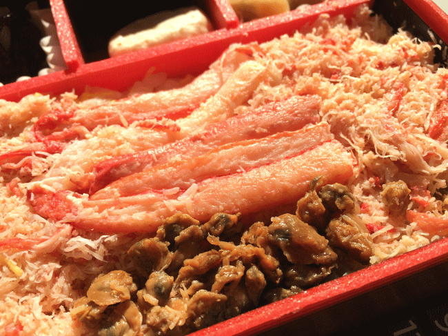 蟹としじみのもぐり寿しのズワイガニとしじみの時雨煮