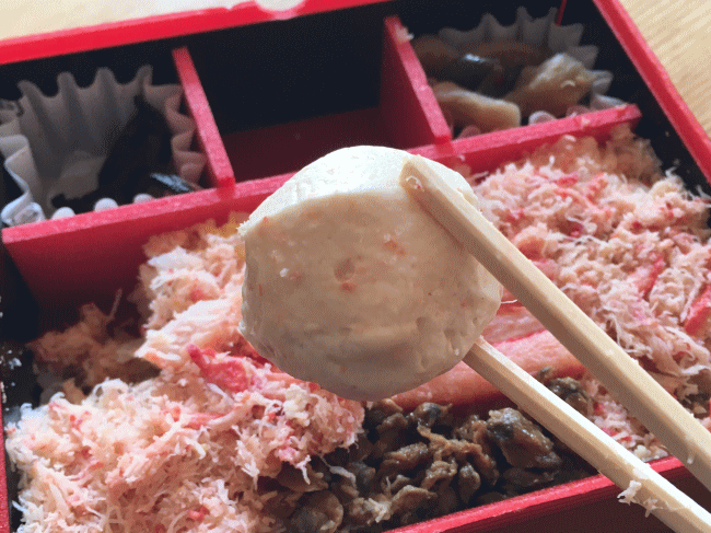 蟹としじみのもぐり寿しの蟹しんじょう