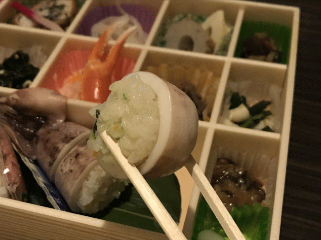 とっとりの居酒屋のいか寿司