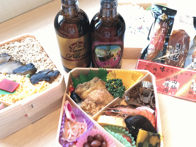 宮崎の地ビールと駅弁