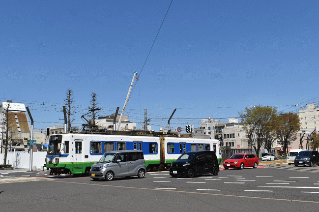 大名町交差点の福井鉄道
