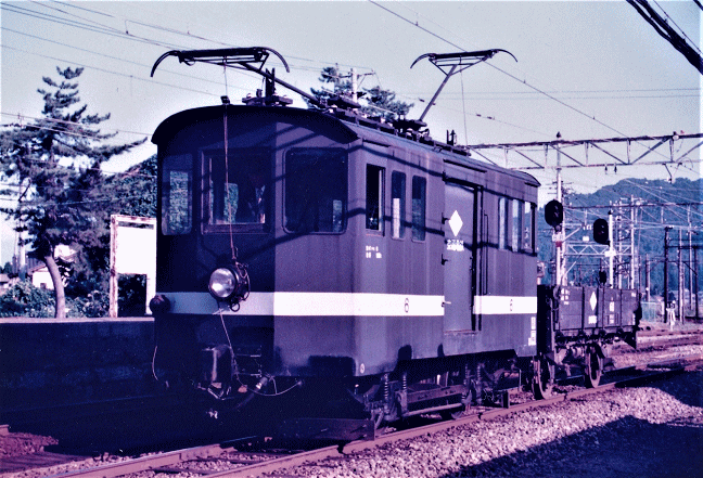 イベントで東古市駅(現在の永平寺口駅)構内を走行したデキ6