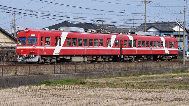 さぎの宮～自動車学校間のモハ27の撮影地