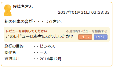ファインデイズホテルに関しての口コミ
