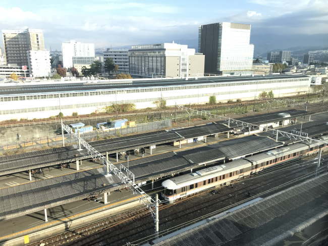 富士山三島東急ホテルからのトレインビュー