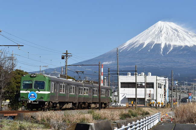 8000形2連による吉原行（富士山の日ヘッドマーク）