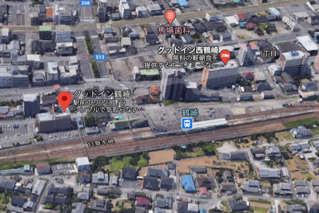 グッドイン鶴崎とグッドイン西鶴崎の位置関係