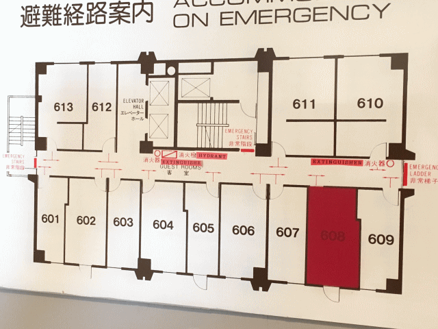 八戸プラザホテルの客室配置図