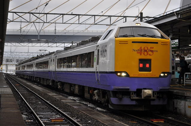 普通列車として運用される485系電車