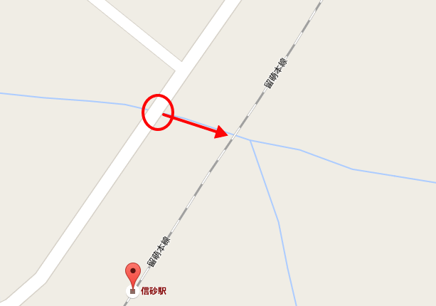 留萌本線の撮影地、信砂川の橋にて