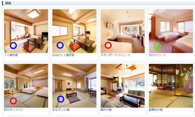 下部ホテルの客室