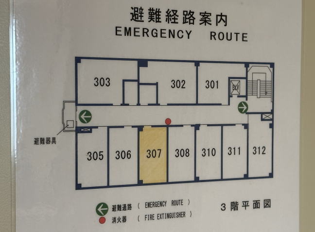 ホテルまつやの客室配置図