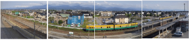 スカイホテル滑川からみた富山地方鉄道