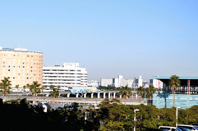 ホテルオークラ東京ベイのモノレールのトレインビュー