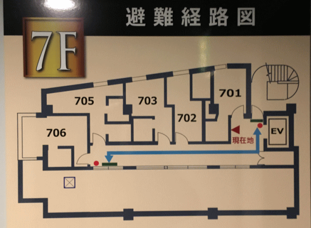 ホテルテトラ赤羽のシングルルームの客室配置図