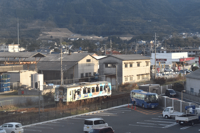 萩ロイヤルインテリジェントホテルからみた鉄道の眺め