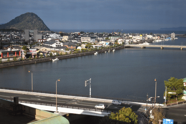 萩ロイヤルインテリジェントホテルからみた海の眺め