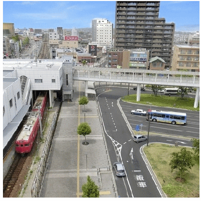 名鉄イン知多半田駅前から知多半田駅前を見る