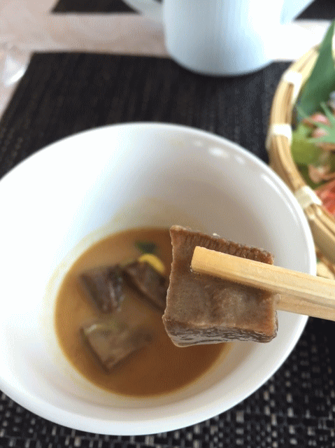 食堂車「ダイナープレヤデス」での2回目のランチ・牛タン味噌仕立て