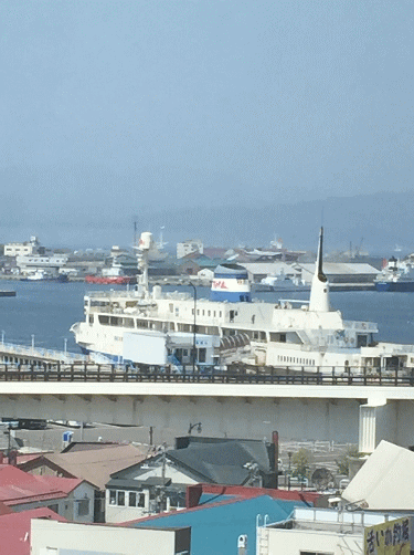 フォーポイントバイシェラトン函館から見る青函連絡船