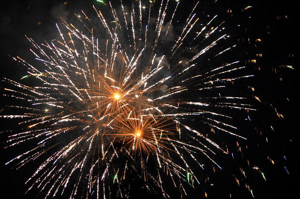 コンフォートホテル岡山の客室から見た岡山桃太郎まつり花火大会