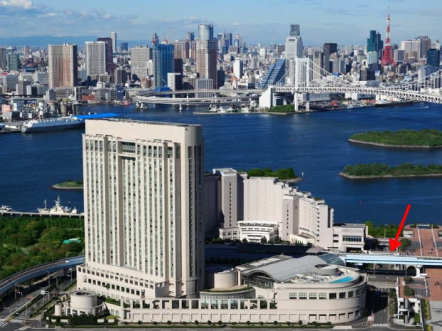 ホテルグランパシフィックLe Daibaの外観と眺望