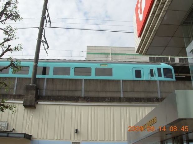 シティイン茂原の本館から撮影したお座敷電車菜の花号