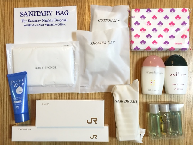 寝台特急カシオペア号スイートルーム専用のアメニティ