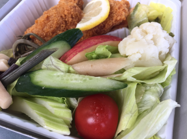 高原野菜とカツの弁当の生野菜