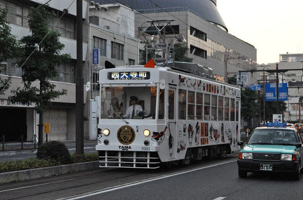 西大寺町折り返しの岡山電気軌道