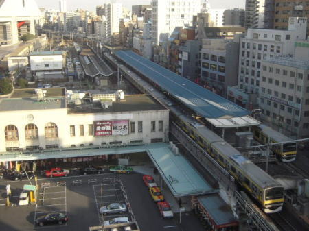 両国パールホテルから見る鉄道風景