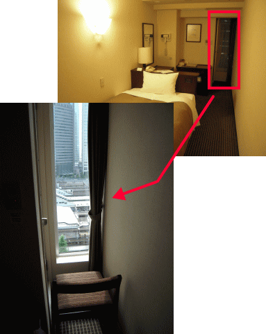 品川プリンスホテルの窓