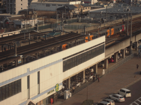 ホテルサンルート瀬戸大橋から見たトレインビュー