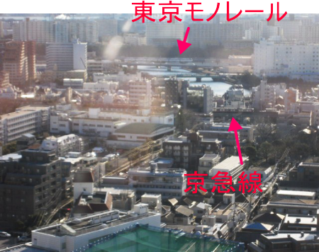 京急線と東京モノレールも見える