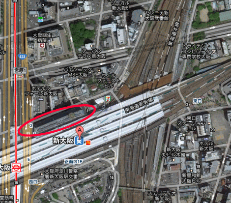 航空写真で見たレム新大阪