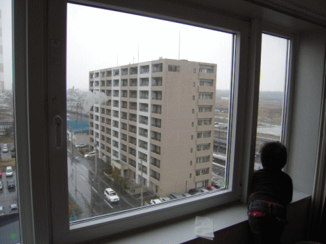 ホテルルートイン苫小牧駅前からの窓の景色