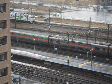 カシオペア号車両のアップ写真